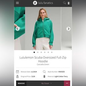 Scuba Oversized Full-Zip Hoodie